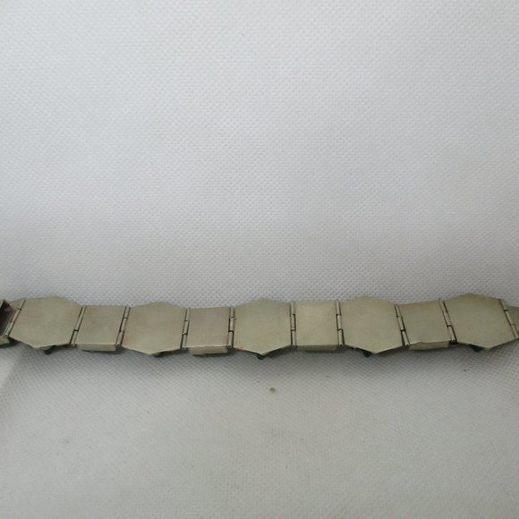 MEXICAN SILVER Green Onyx Tribal Masks Bracelet Gemstone Rectangles Sectional - Picture 12 of 12